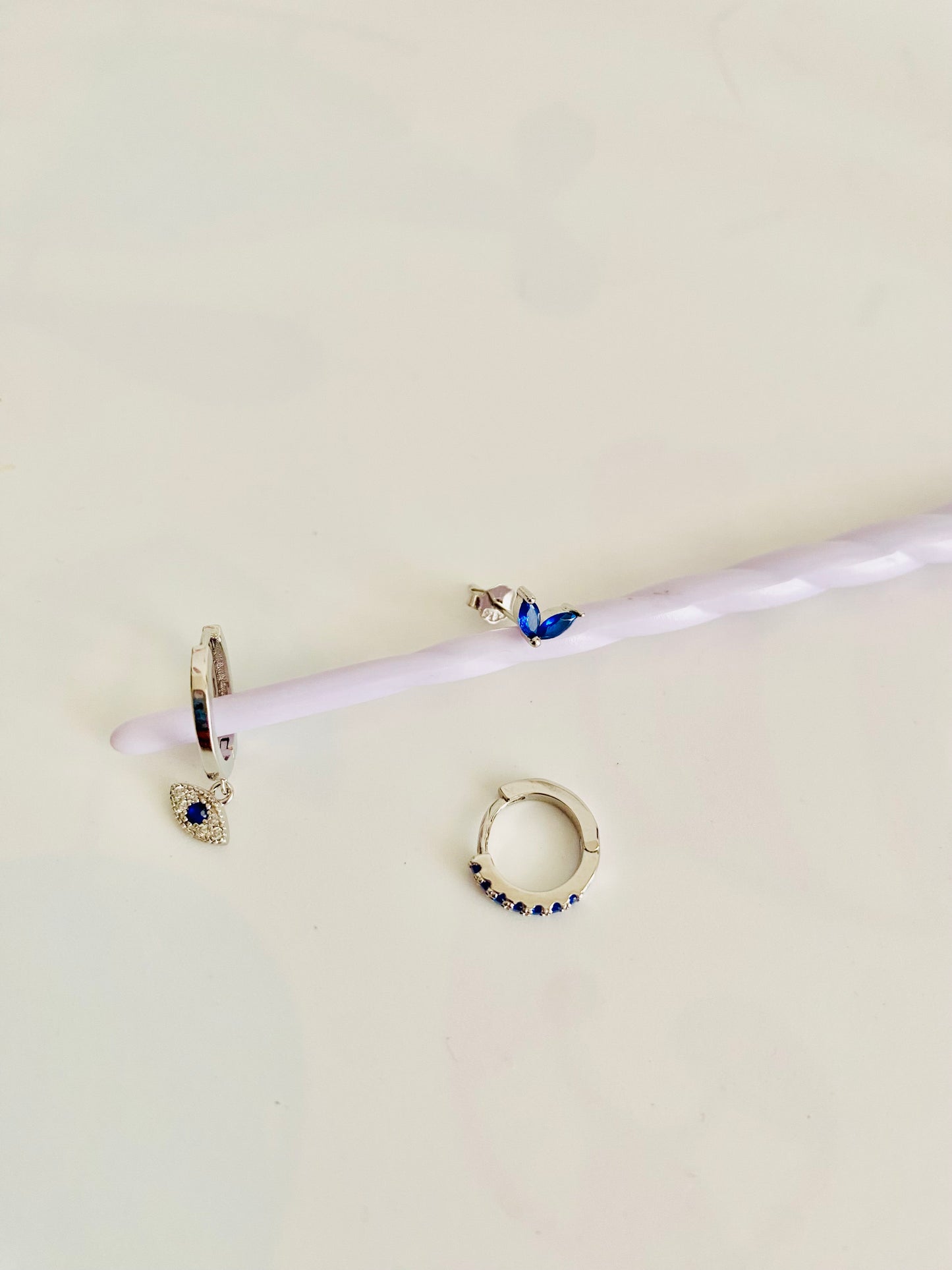 EVIL EYE, Créoles en oxyde de zirconium, lot de 3 pièces pour une oreille, créoles pour femme, plaquées or 18 carats, piercing au cartilage