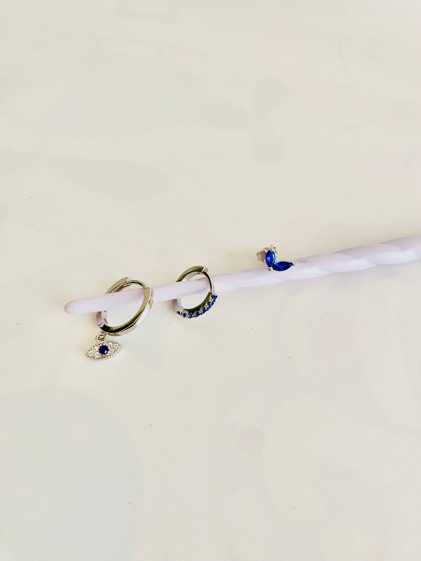 EVIL EYE, Créoles en oxyde de zirconium, lot de 3 pièces pour une oreille, créoles pour femme, plaquées or 18 carats, piercing au cartilage