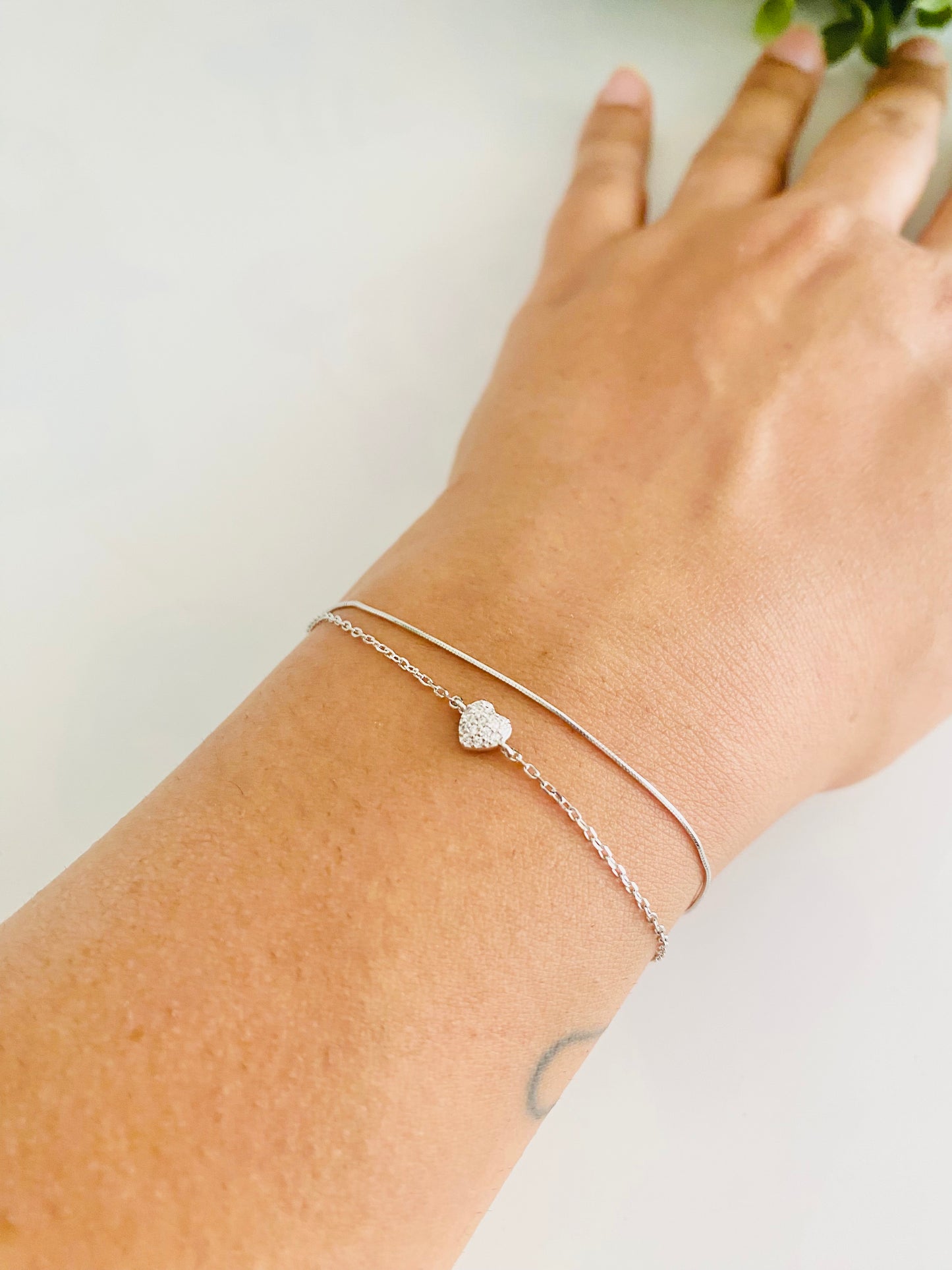 Little Heart Double Layered 925 Silver Bracelet