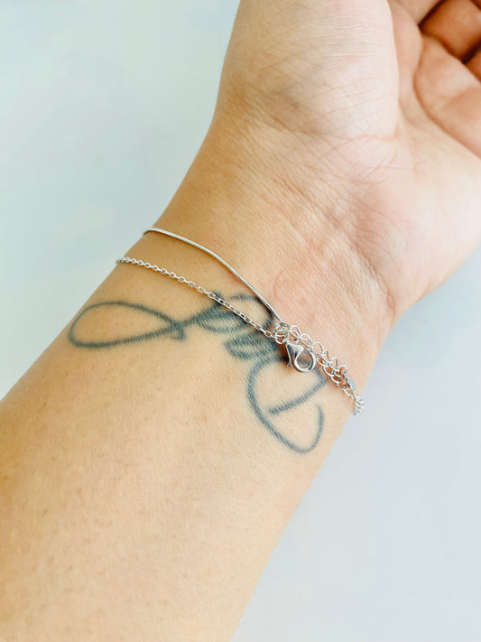 Doppellagiges 925er Silberarmband „Little Heart“