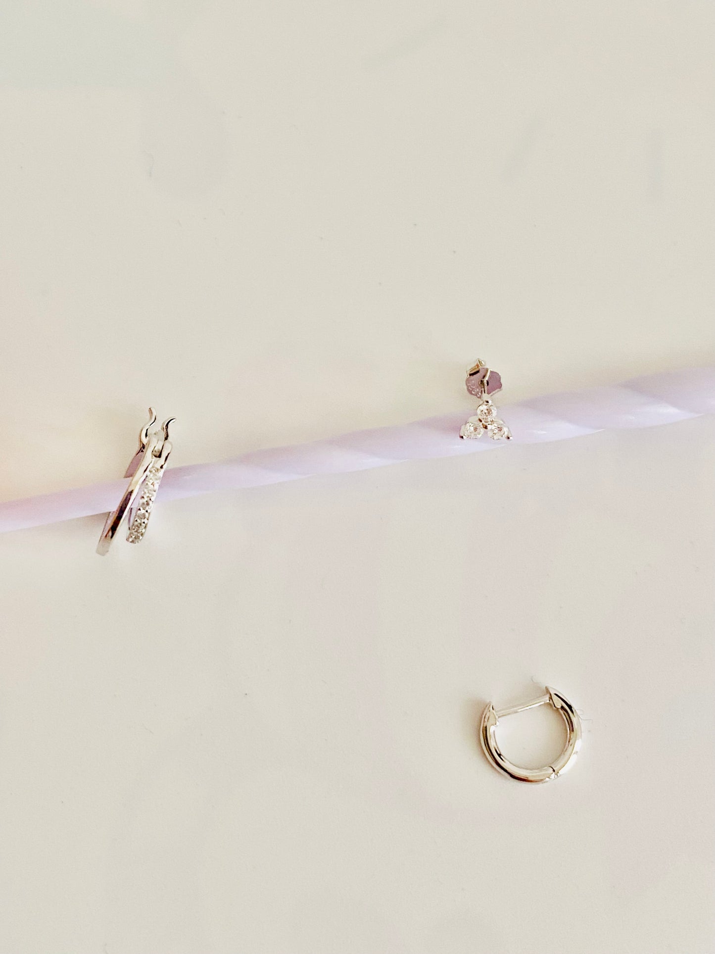 CIRCLES, Créoles en oxyde de zirconium, lot de 3 pièces pour une oreille, créoles pour femmes, plaquées or 18 carats, piercing au cartilage
