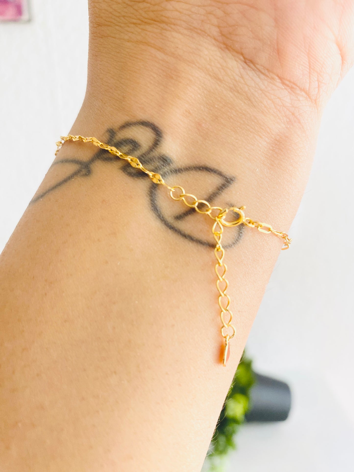 Bracelet en argent 925 avec chaîne en or et cercles entrelacés