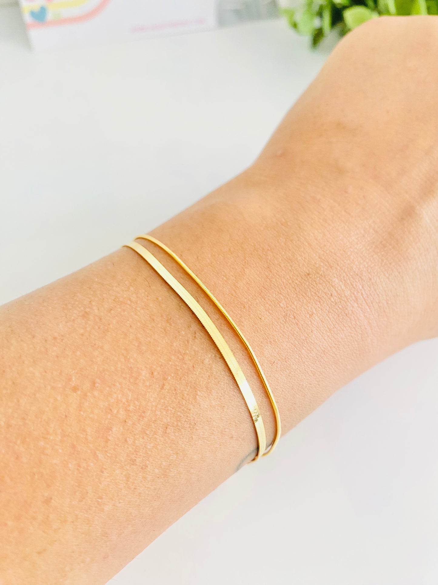 Bracelet double couche en argent 925 en or et argent