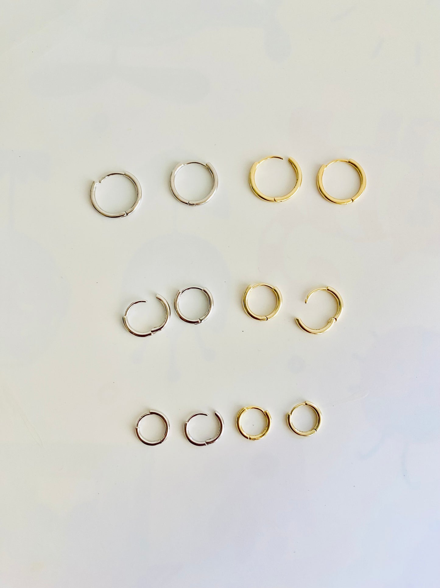 Boucles d'oreilles créoles BASIC en argent 925 plaqué or 18 carats, piercing lobe d'oreille ou cartilage
