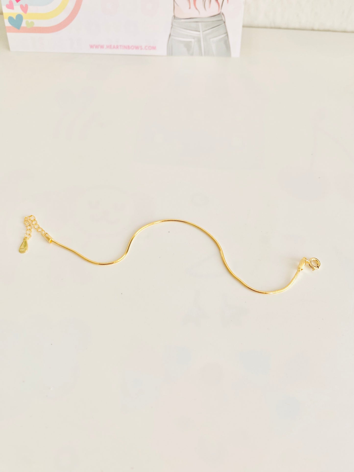 Bracelet minimaliste en argent 925 avec une seule couche d'or