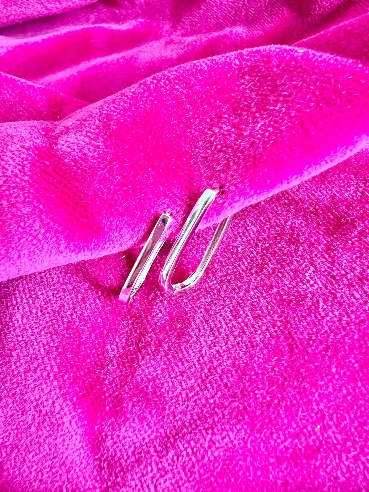 Boucles d'oreilles rectangulaires géométriques en argent 925, créoles pour femme, créoles, argent, idées cadeaux pour femme, cadeaux pour elle, cadeaux