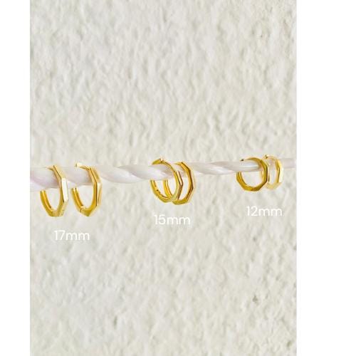 OCTAGON, 925 Silver, Hoop Earrings for Women