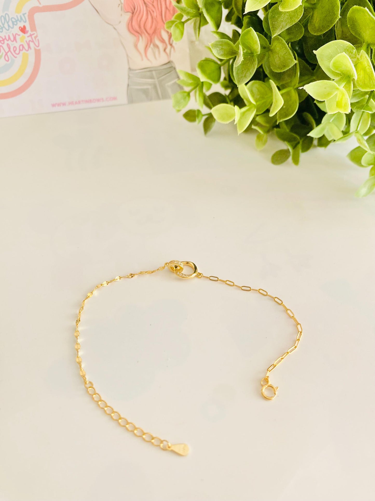 Bracelet chaîne en or à cercles entrelacés, argent 925, bracelet pour femme, plaqué or 18 carats, cadeaux pour elle, cadeaux