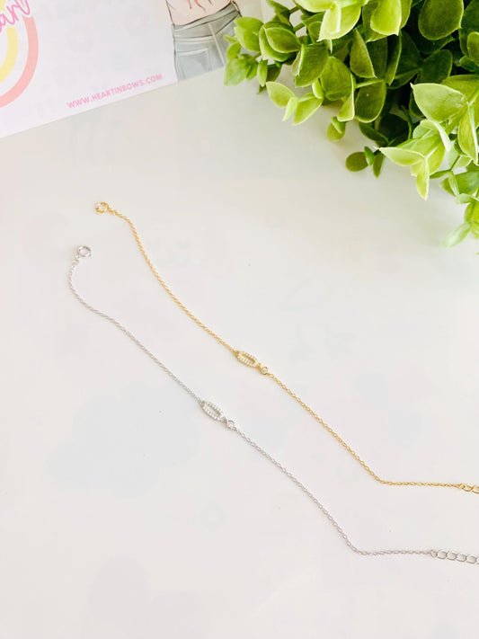 Oblong with Drop Diamond Bracelet, Gold and Silver, Chain Bracelet, 925 Silver, Bracelet for Women, 18K Gold Plated, Gifts for her, Gifts