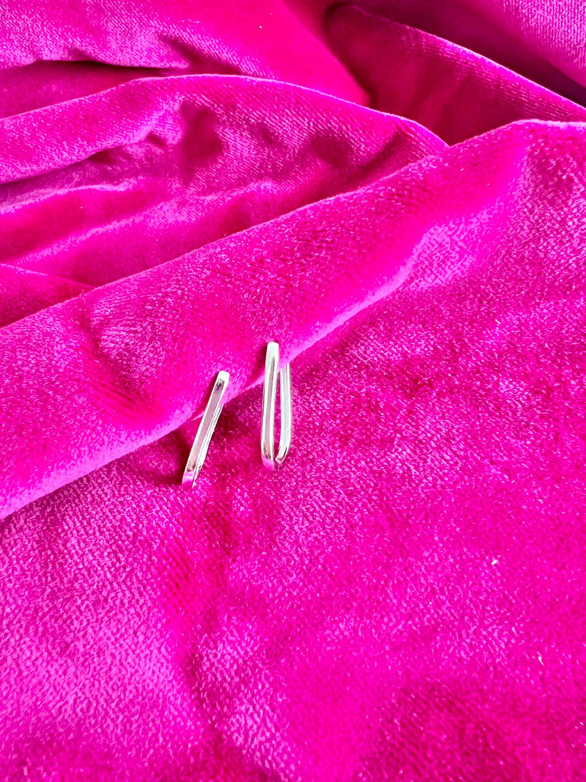 Boucles d'oreilles rectangulaires géométriques en argent 925, créoles pour femme, créoles, argent, idées cadeaux pour femme, cadeaux pour elle, cadeaux