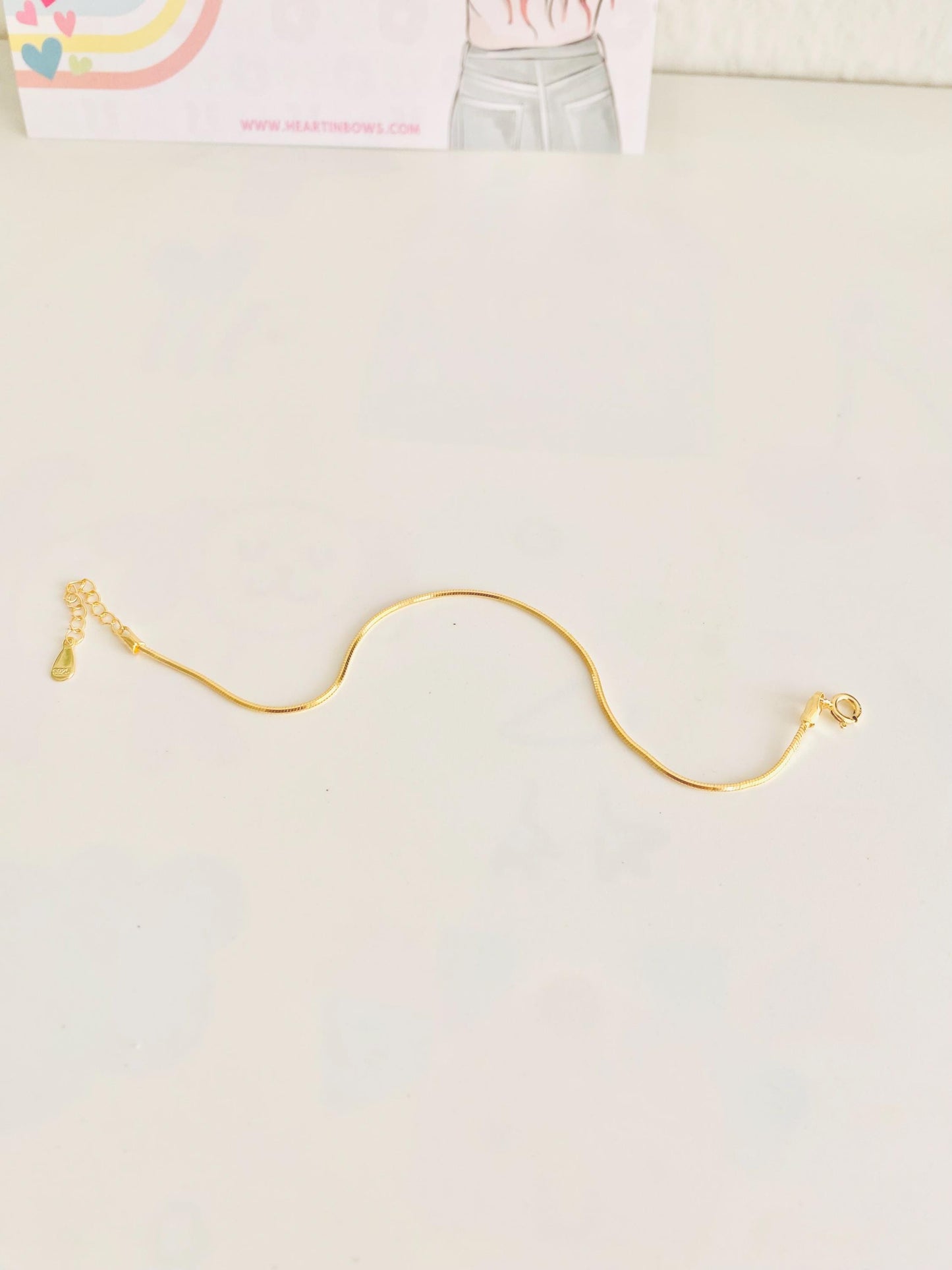 Bracelet minimaliste en or simple couche, argent 925, bracelet pour femme, plaqué or 18 carats, cadeaux pour elle, cadeaux