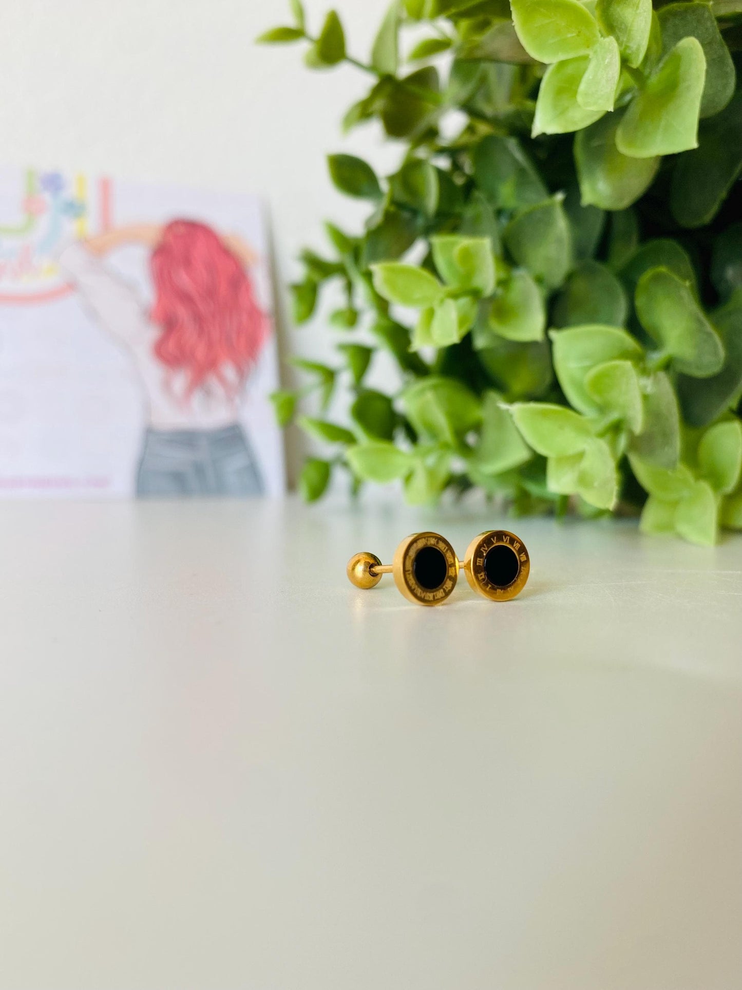 Clous d'oreilles romains, acier inoxydable, boucles d'oreilles pour femme, boucles d'oreilles à tige, boucles d'oreilles en acier inoxydable, idées cadeaux pour femme, cadeaux pour elle, cadeaux