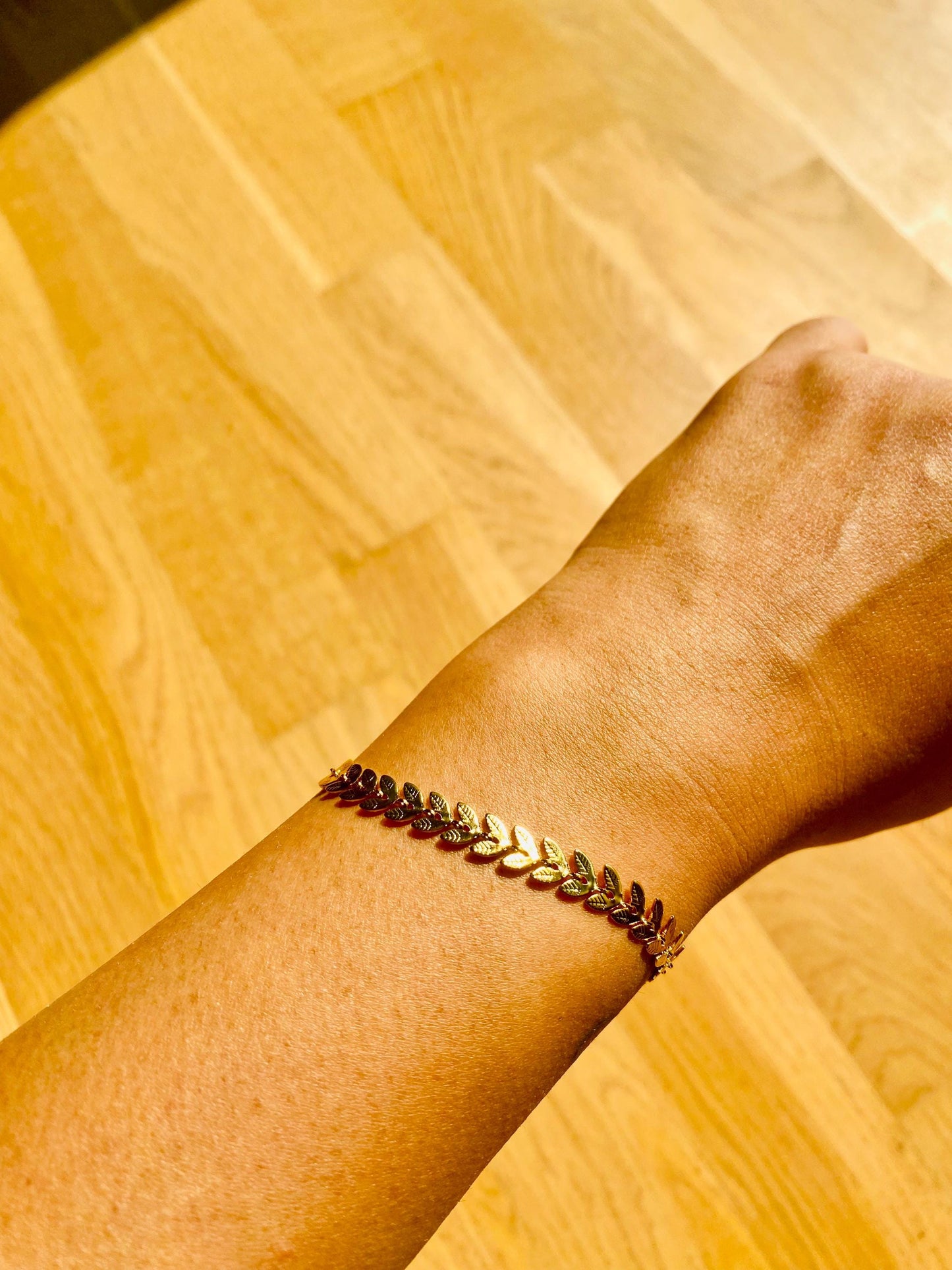 Bracelet LEAF, bracelet chaîne, acier inoxydable, bracelet pour femme, plaqué or 18 carats, cadeaux pour elle, cadeaux