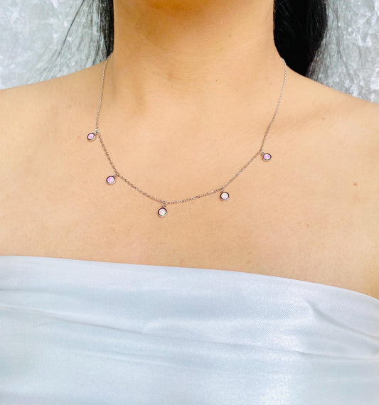 JIYA Opal Silver Necklace, Opal necklace, 925 Silver