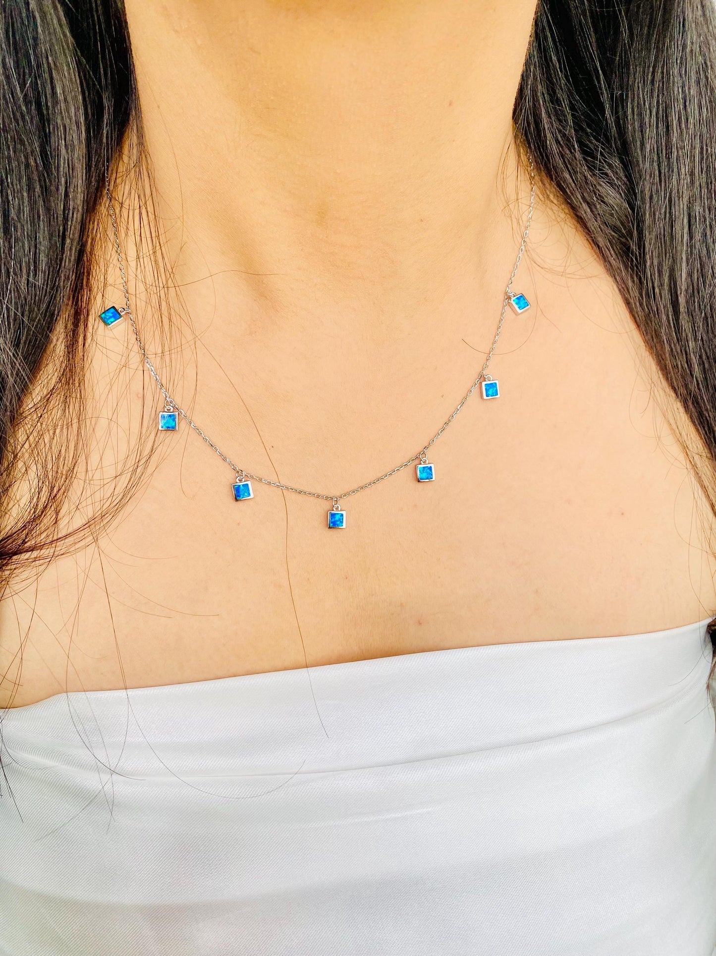 Collier en argent opale JIYA, collier en opale, argent 925, cadeaux uniques, cadeaux élégants et royaux, cadeaux pour elle, cadeaux