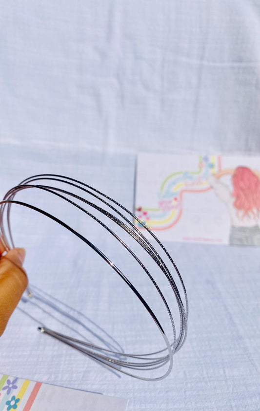 Serre-tête multicouche en métal, couleur argent et or, taille unique, HeartInBows, cadeaux pour tous, serre-têtes unisexes, cadeaux