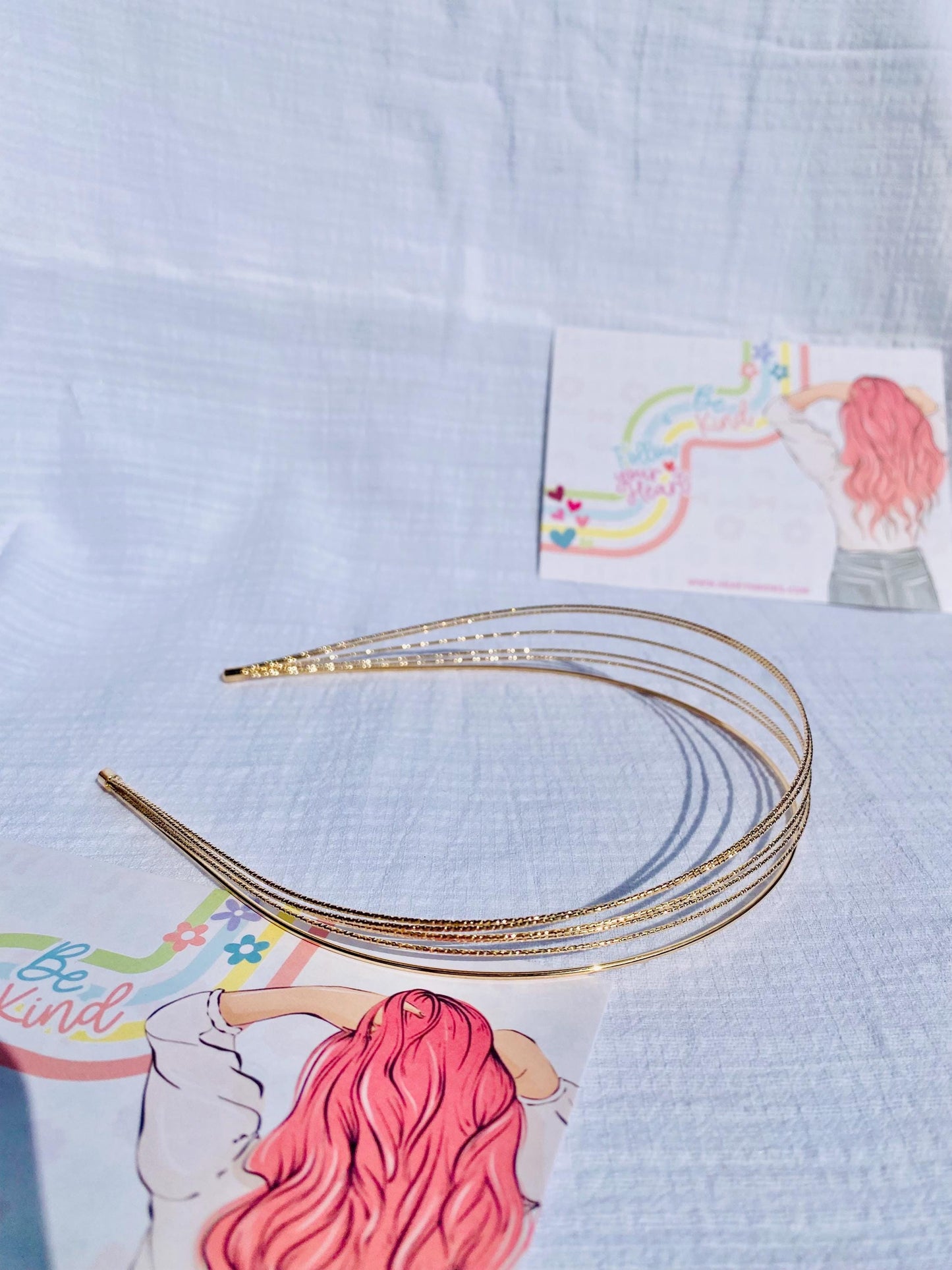 Serre-tête multicouche en métal, couleur argent et or, taille unique, HeartInBows, cadeaux pour tous, serre-têtes unisexes, cadeaux