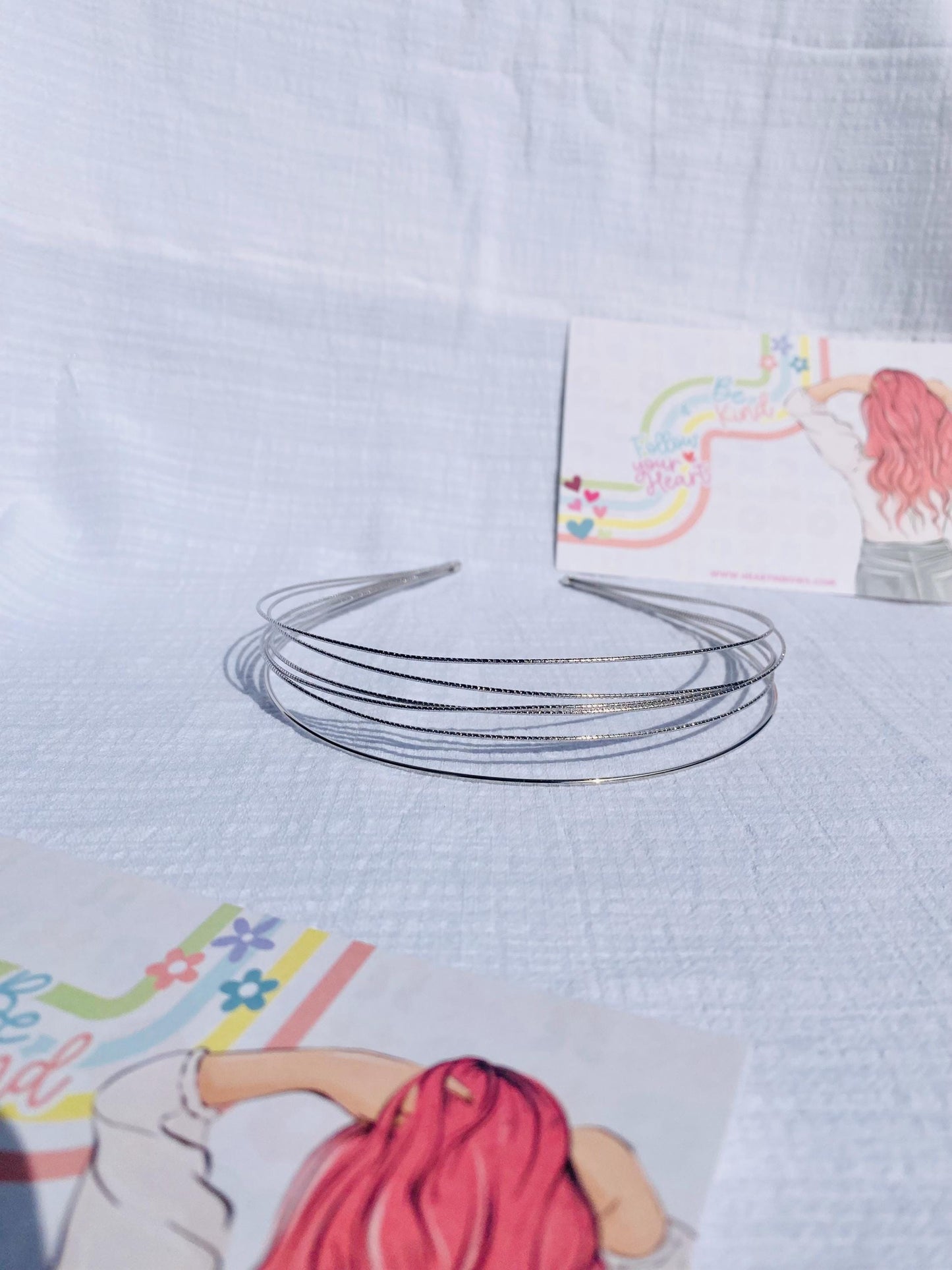 Serre-tête multicouche en métal, couleur argent et or, taille unique, HeartInBows, cadeaux pour tous, serre-têtes unisexes, cadeaux