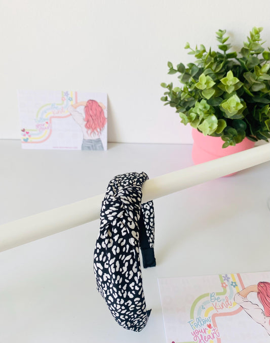 Serre-tête noué Noir 2, disponible en 3 couleurs, taille unique, HeartInBows, cadeaux pour tous, serre-têtes unisexes, cadeaux