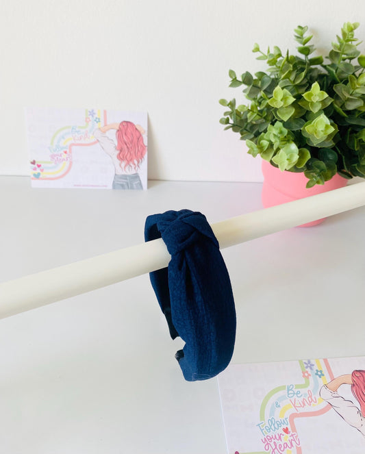 Serre-tête bleu noué, disponible en 3 couleurs, taille unique, HeartInBows, cadeaux pour tous, serre-têtes unisexes, cadeaux