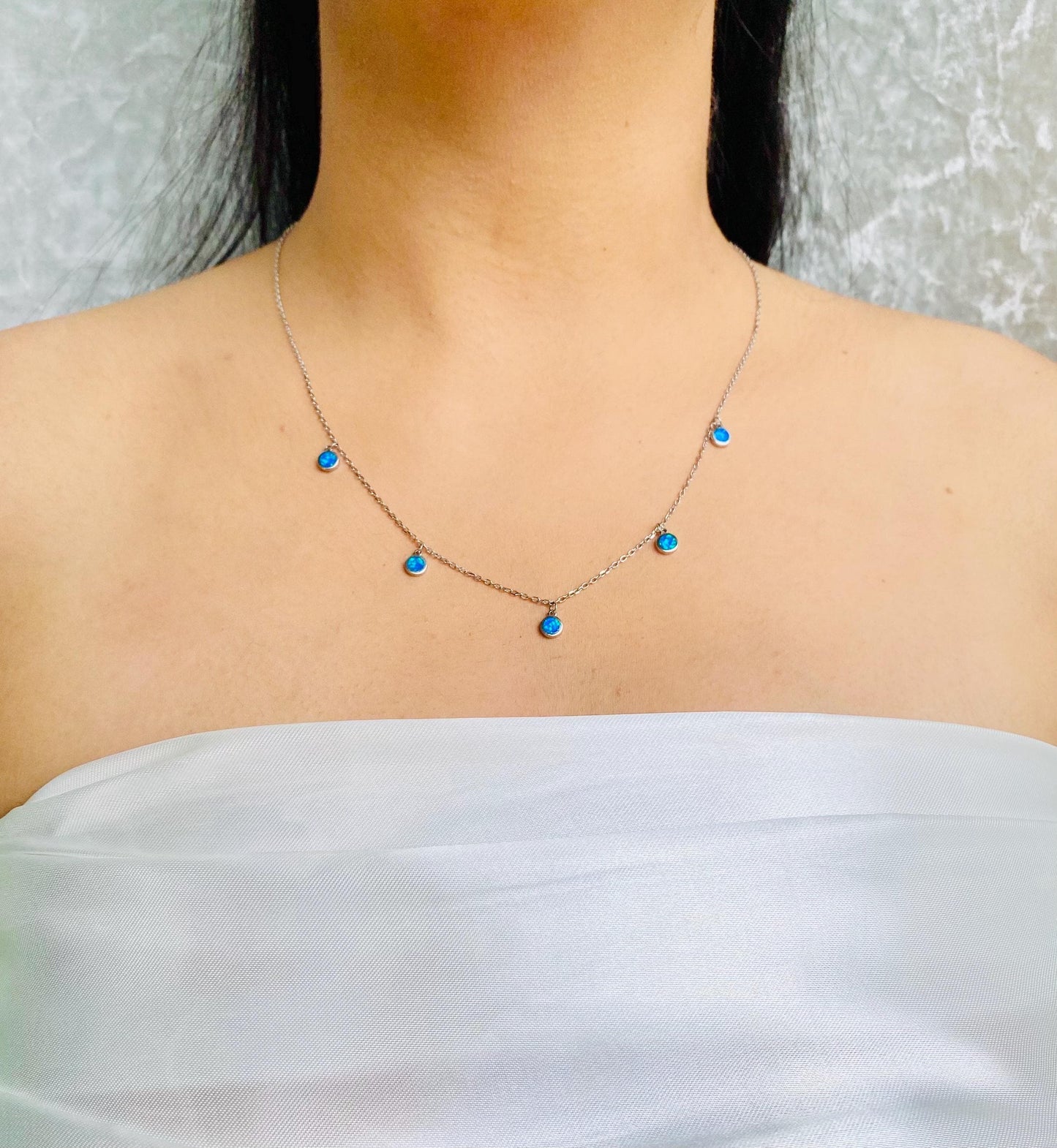 Collier en argent opale JIYA, collier en opale, argent 925, cadeaux uniques, cadeaux élégants et royaux, cadeaux pour elle, cadeaux