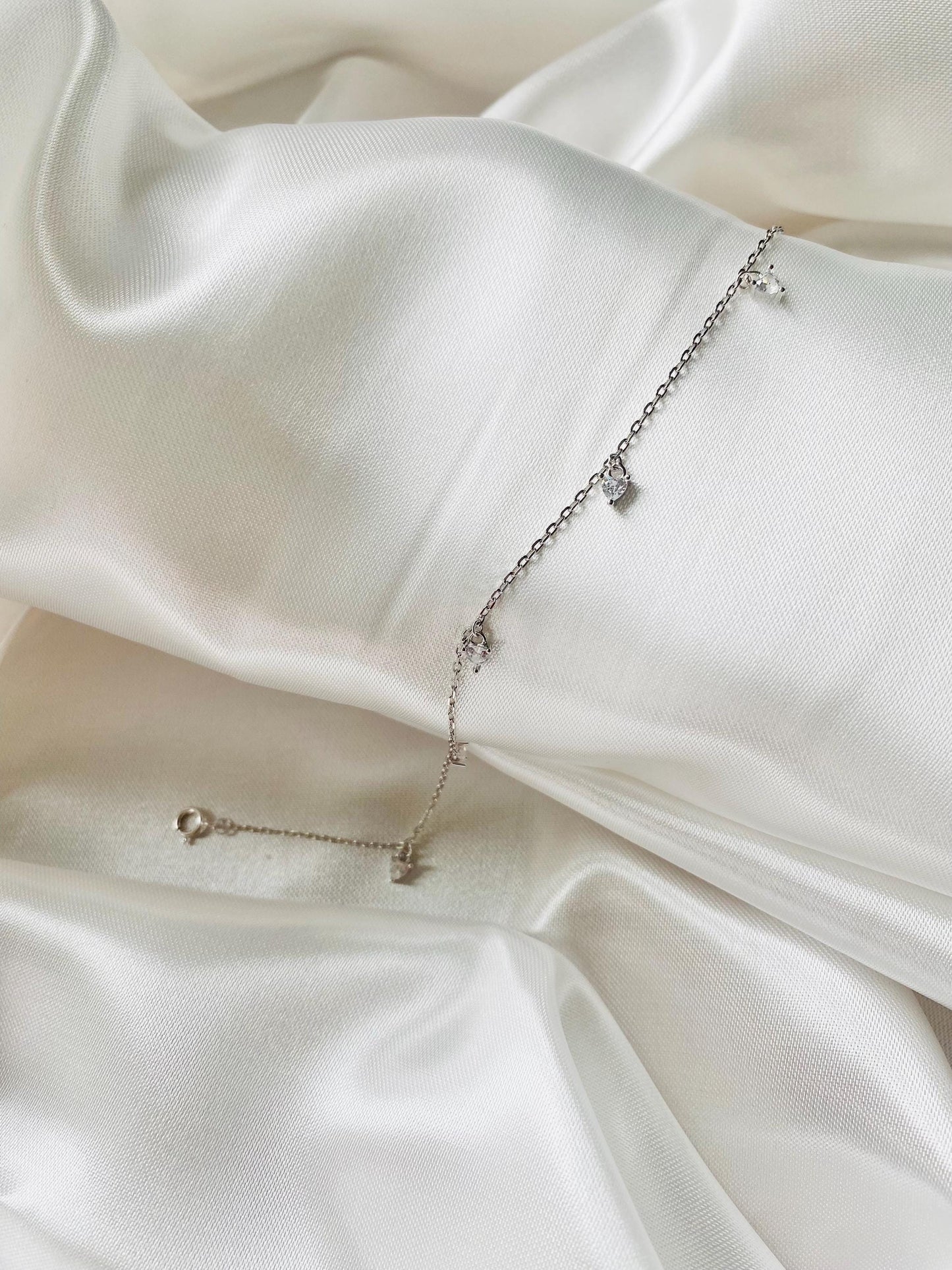 Bracelet en argent Petits Cœurs, Bracelet simple, Argent 925, Bracelet pour femme, Cadeaux pour elle, Cadeaux