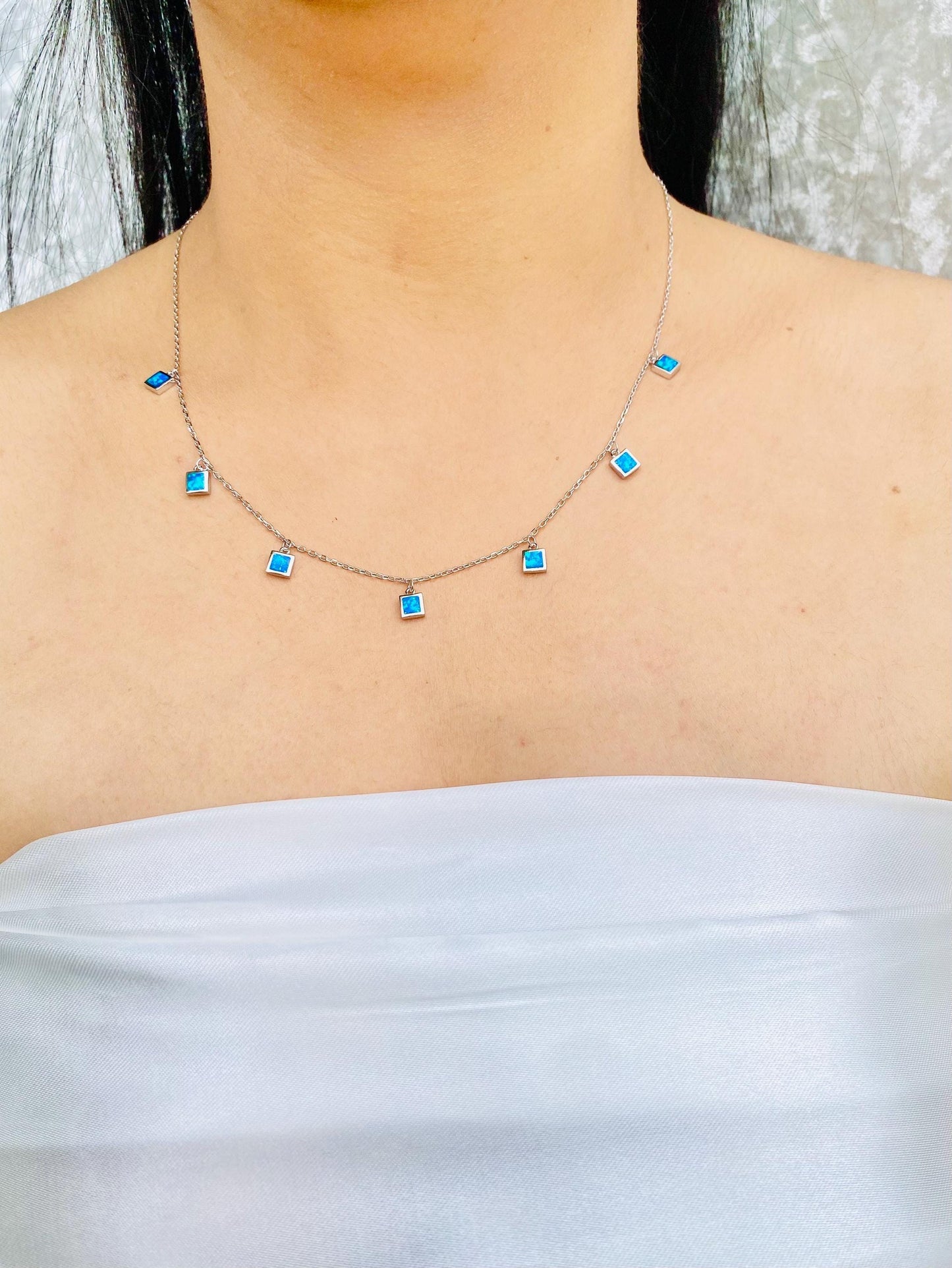 Collier en argent opale JIYA, collier en opale, argent 925, cadeaux uniques, cadeaux élégants et royaux, cadeaux pour elle, cadeaux