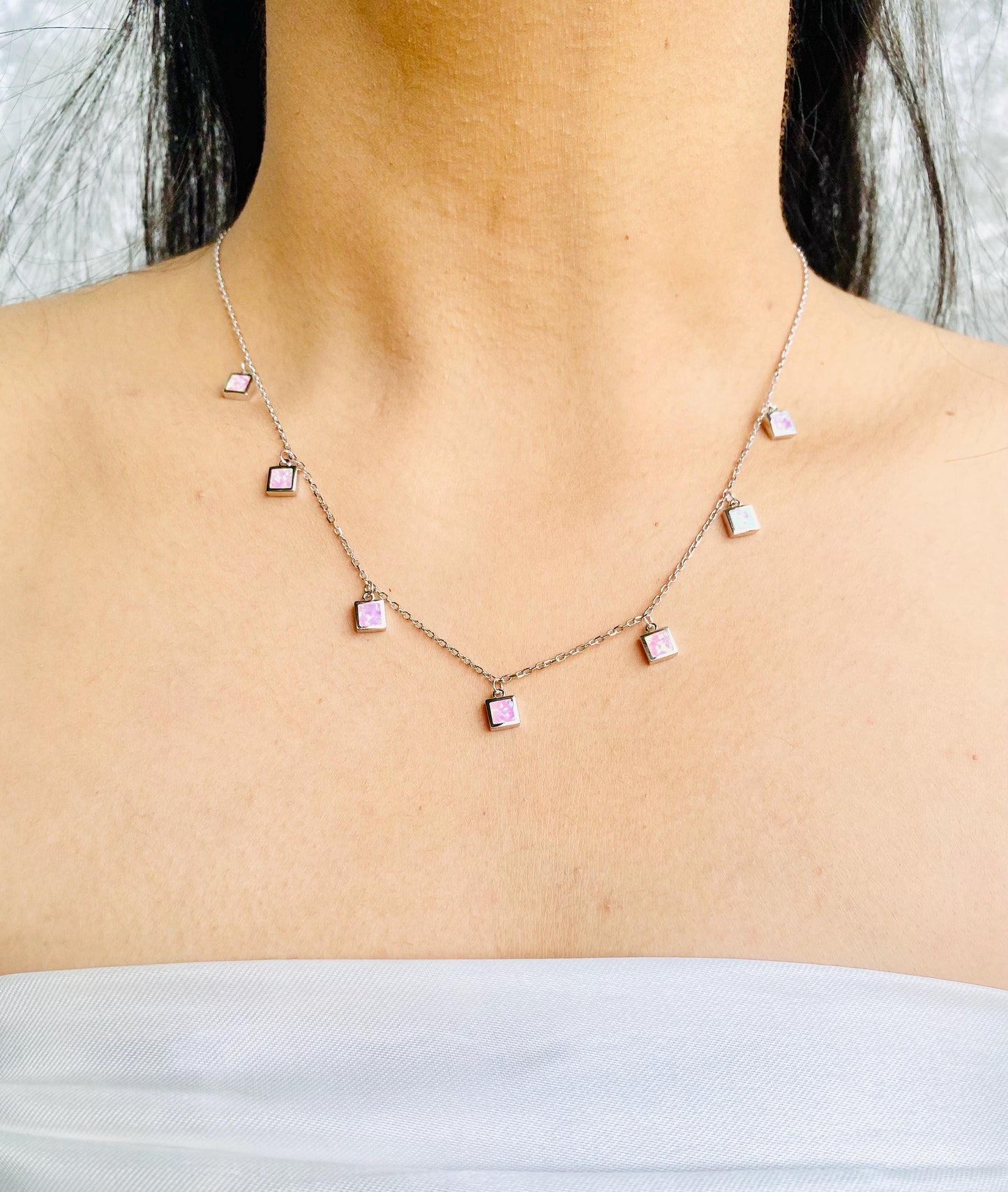 Collier en argent opale JIYA, collier en opale, argent 925, cadeaux uniques, cadeaux élégants et royaux, cadeaux pour elle, cadeaux