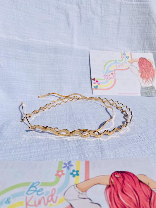 Lot de 3 bandeaux en métal, couleur argent, or et or rose, taille unique, HeartInBows, cadeaux pour tous, bandeaux unisexes, cadeaux