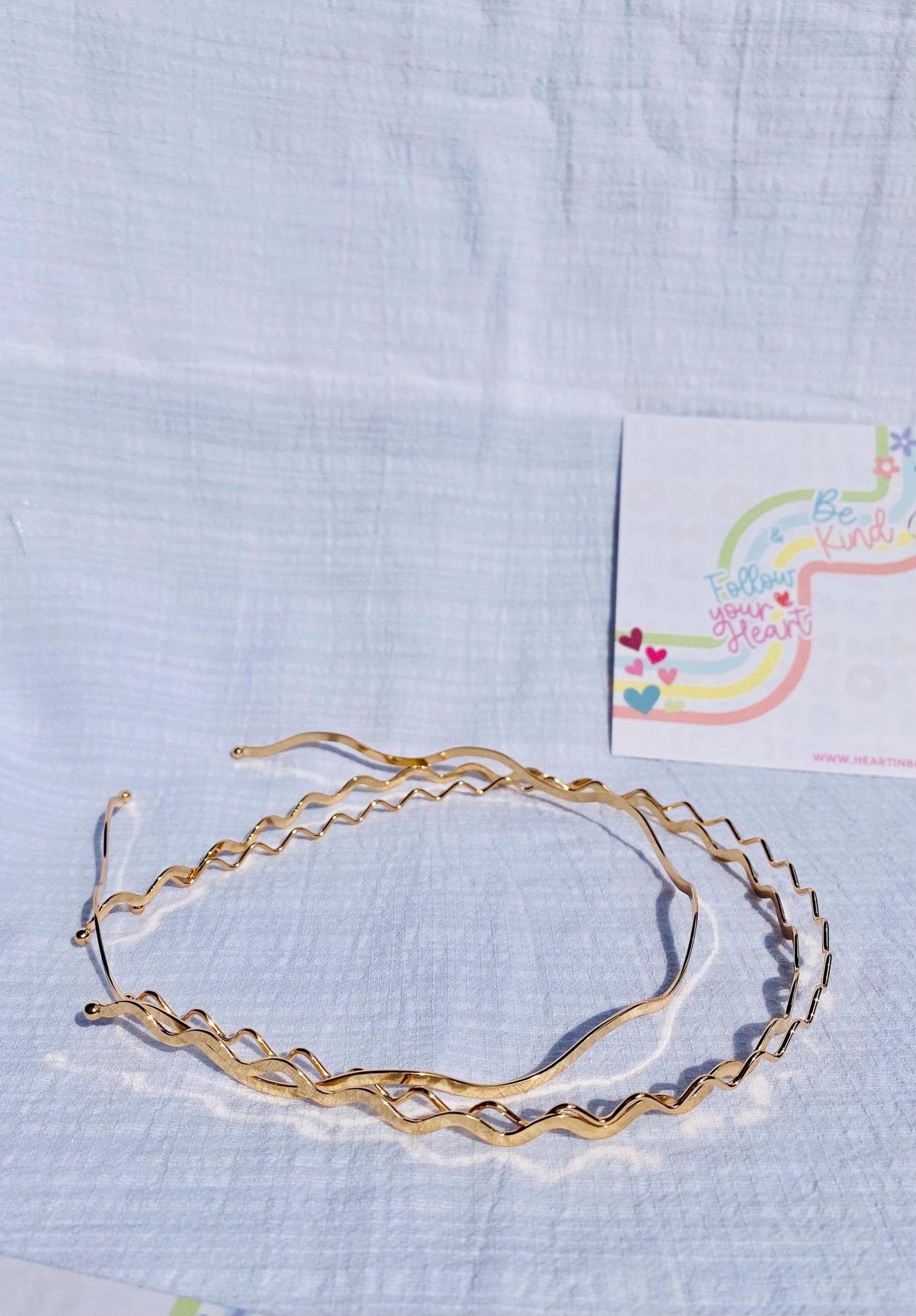 Lot de 3 bandeaux en métal, couleur argent, or et or rose, taille unique, HeartInBows, cadeaux pour tous, bandeaux unisexes, cadeaux