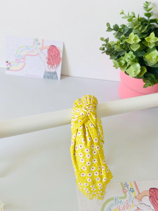 Serre-tête noué jaune, disponible en 3 couleurs, taille unique, HeartInBows, cadeaux pour tous, serre-têtes unisexes, cadeaux