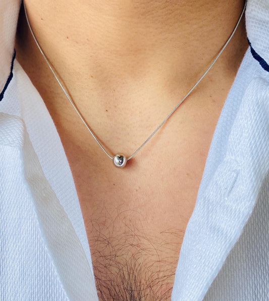 Ball Pendant Chain: Silver and Gold Plated, Stainless Steel, Unisex