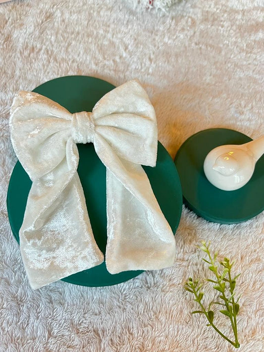 Velvet Pigtail Barrette Clip