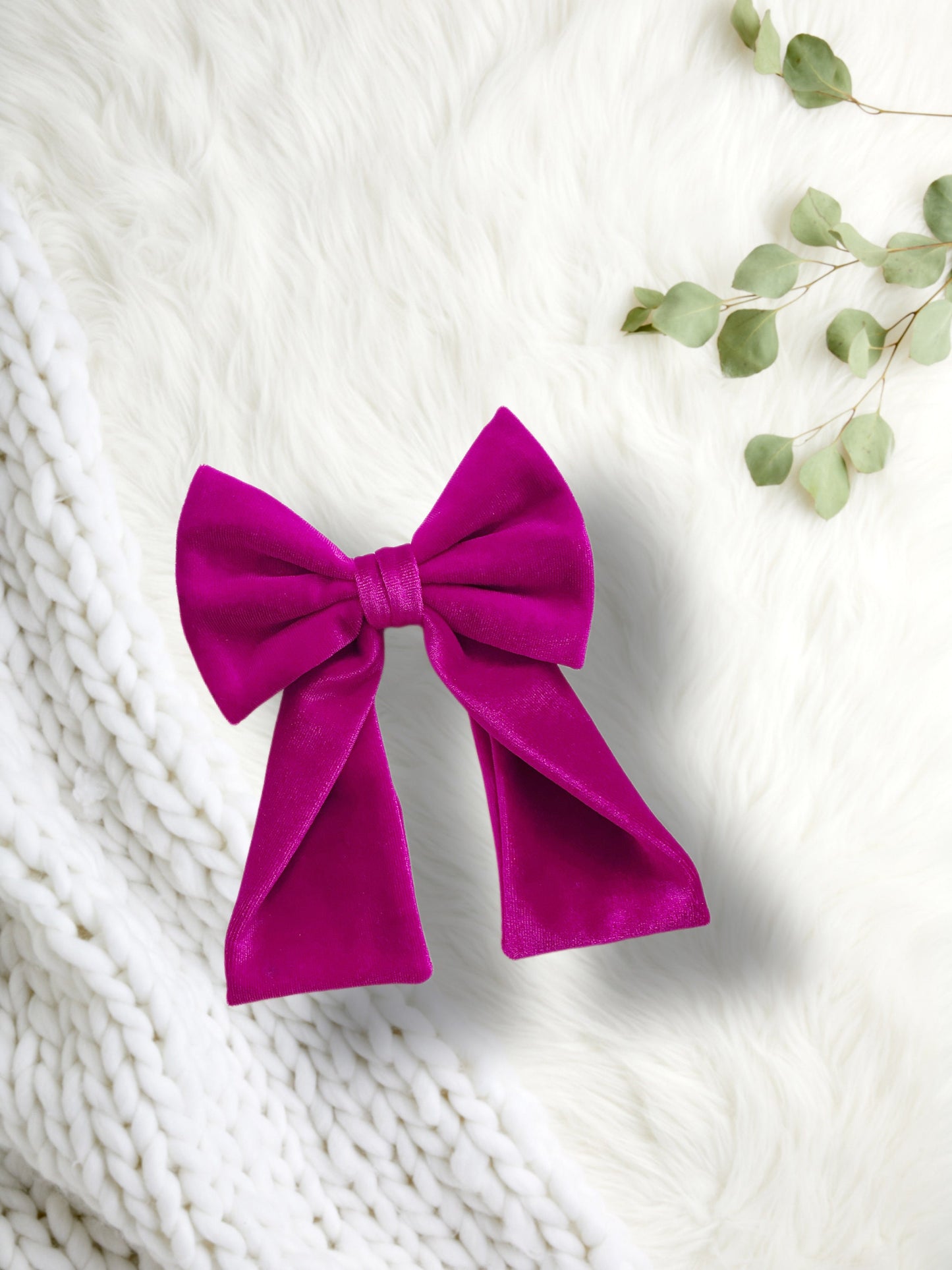 Velvet Pigtail Barrette Clip