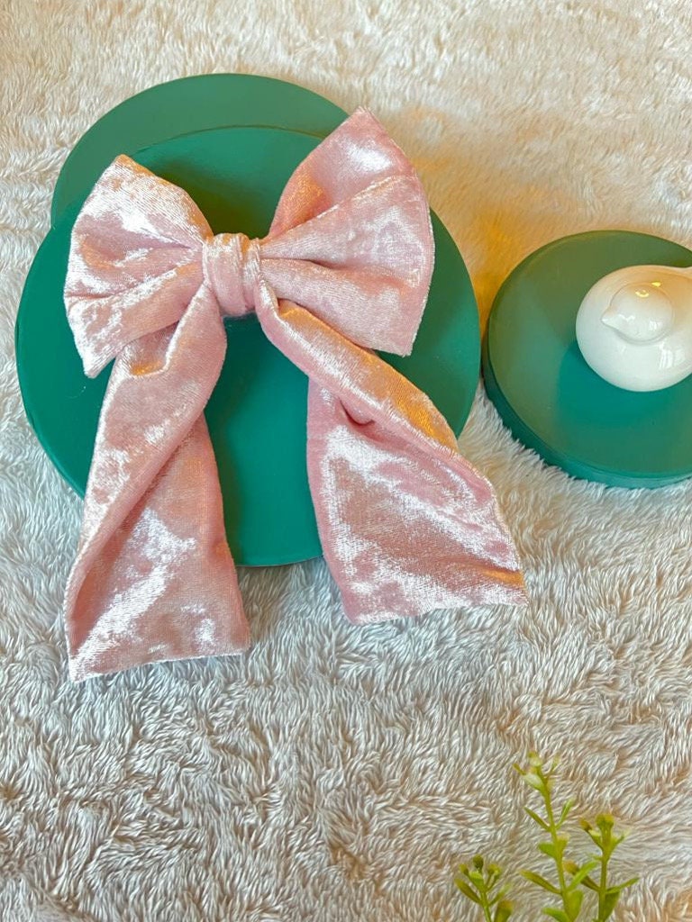 Velvet Pigtail Barrette Clip