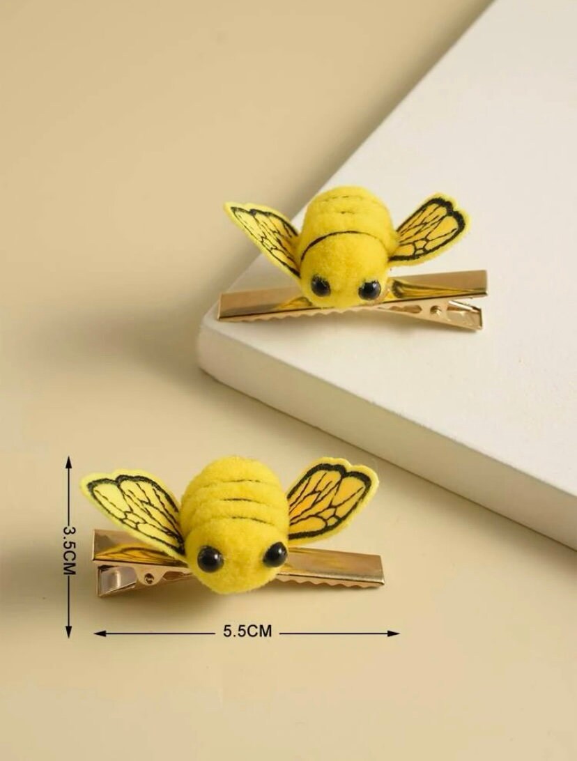 Set of 2 Bumble Bee Hair Clip