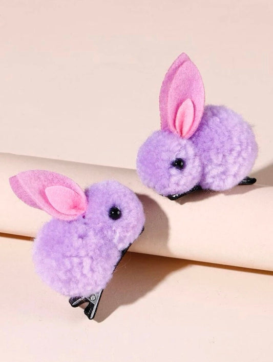 Set mit zwei Haarspangen mit Häschen