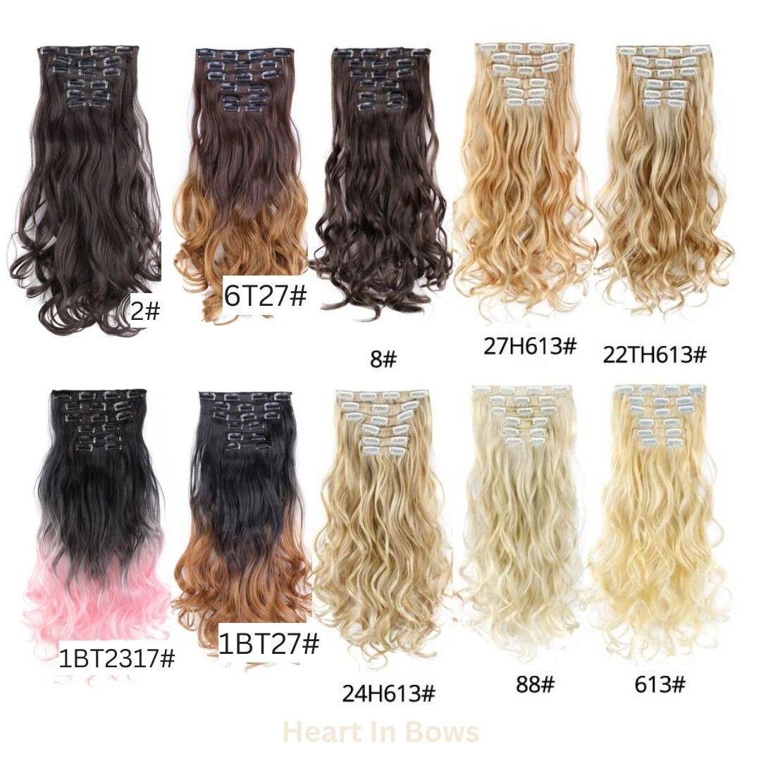 Extension de cheveux à 16 clips, 22 pouces de long