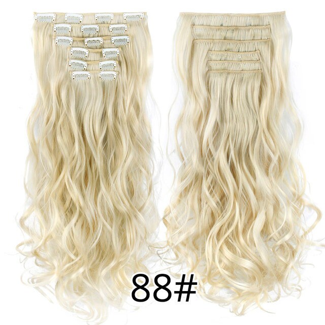 Extension de cheveux à 16 clips, 22 pouces de long
