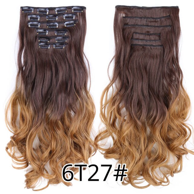 Extension de cheveux à 16 clips, 22 pouces de long
