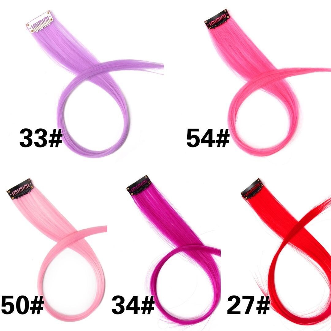 Ensemble de deux extensions de cheveux colorées, 18 pouces de long