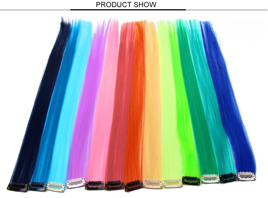 Ensemble de deux extensions de cheveux colorées, 18 pouces de long