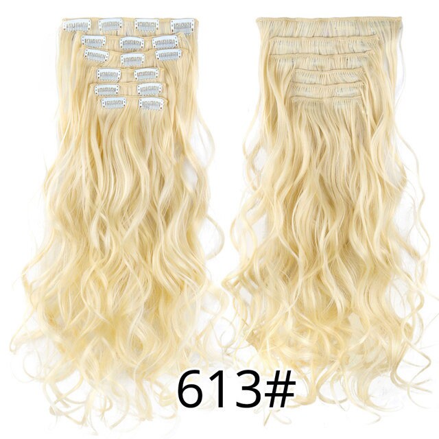 Extension de cheveux à 16 clips, 22 pouces de long