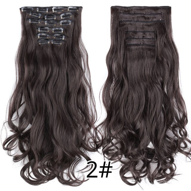 Extension de cheveux à 16 clips, 22 pouces de long