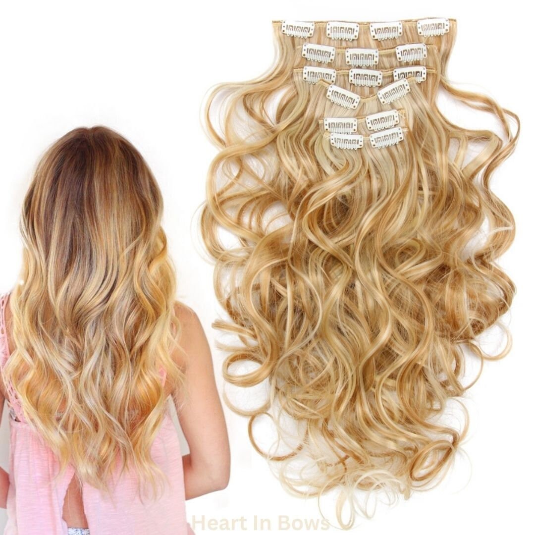Extension de cheveux à 16 clips, 22 pouces de long
