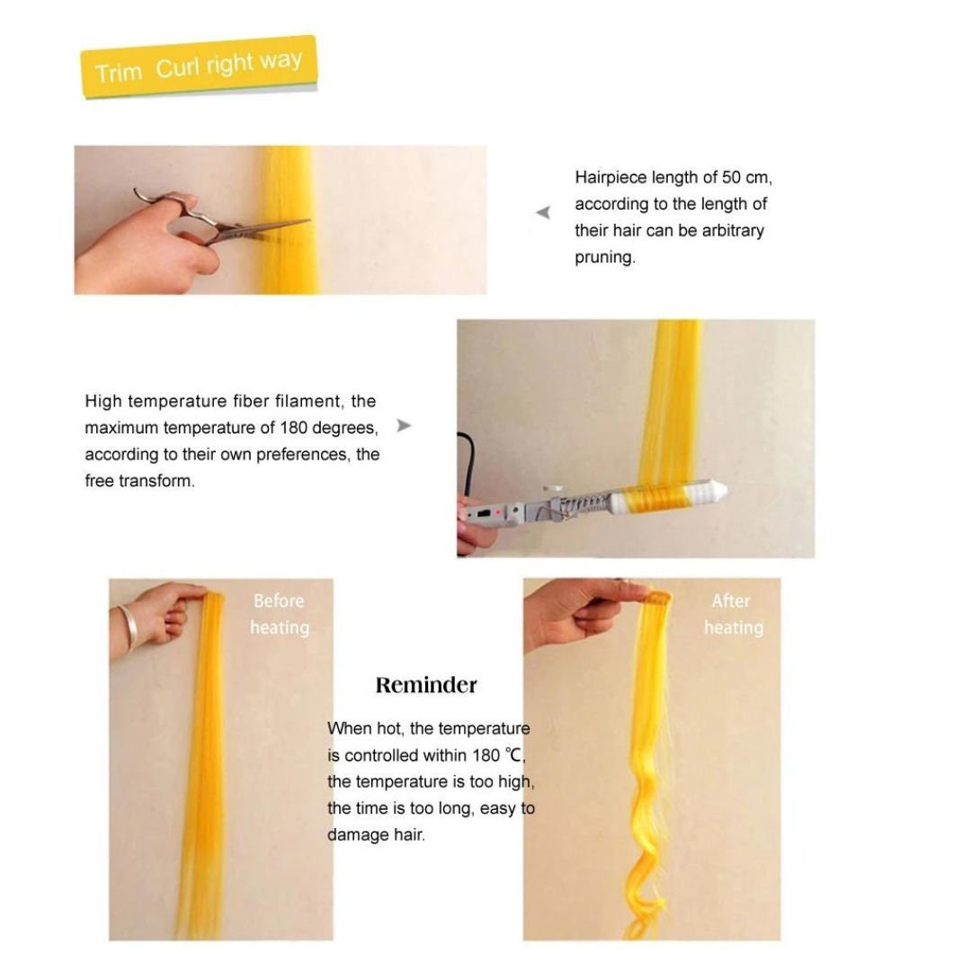 Ensemble de deux extensions de cheveux colorées, 18 pouces de long
