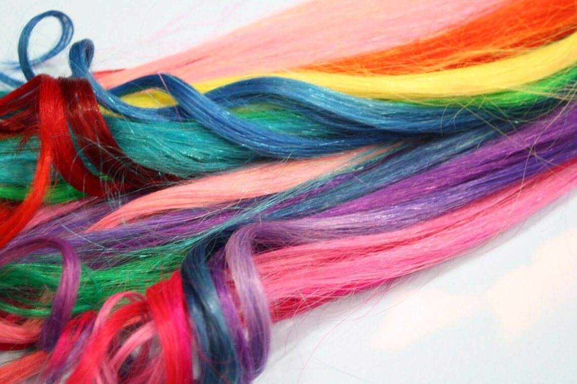Ensemble de deux extensions de cheveux colorées, 18 pouces de long