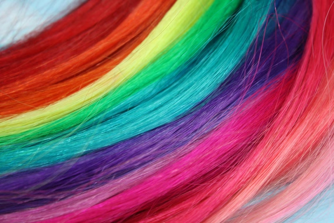 Ensemble de deux extensions de cheveux colorées, 18 pouces de long