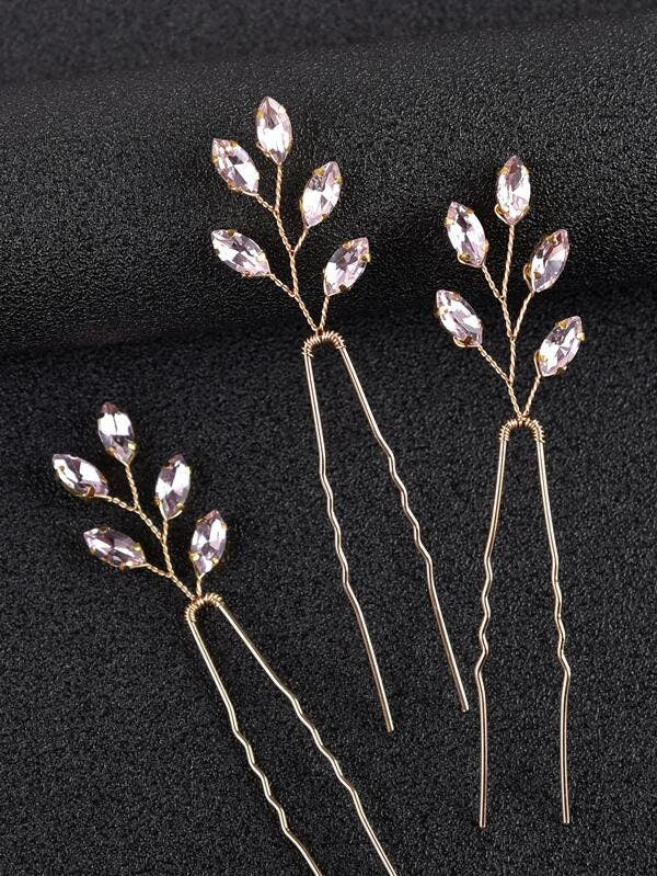 Lot de 3 pinces à cheveux en strass
