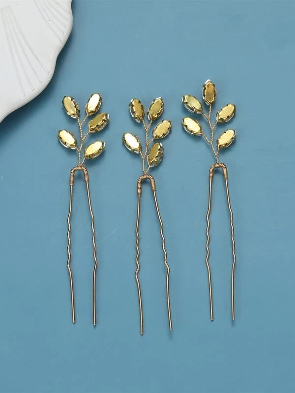Lot de 3 pinces à cheveux en strass